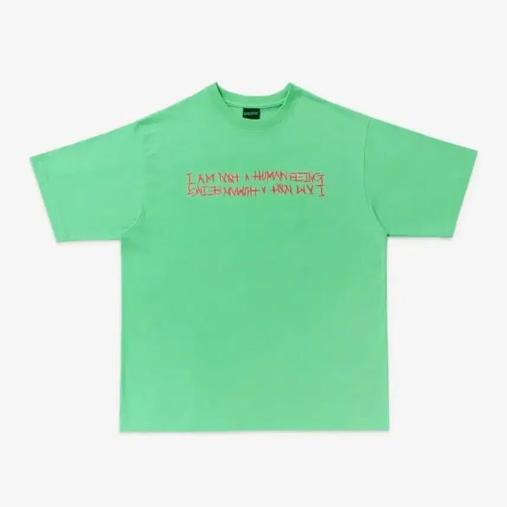 [SOLD OUT] 아임낫어휴먼비잉 로고 셔츠 슬리브 티셔츠 민트 휴빙