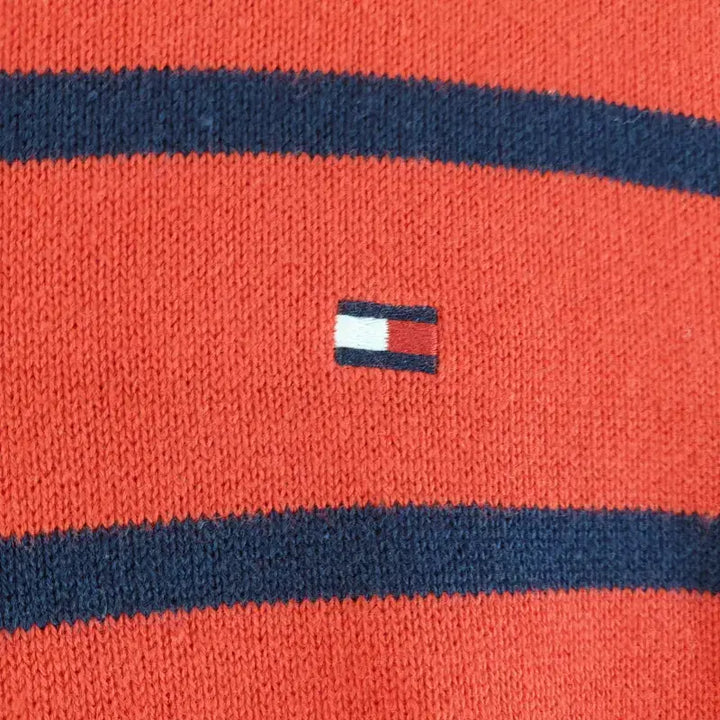 [BUNJANG] Tommy Hilfiger Unisex XS Red Striped Knit Sweater / 타미힐피거 공용XS 레드 줄무늬 니트 M5744