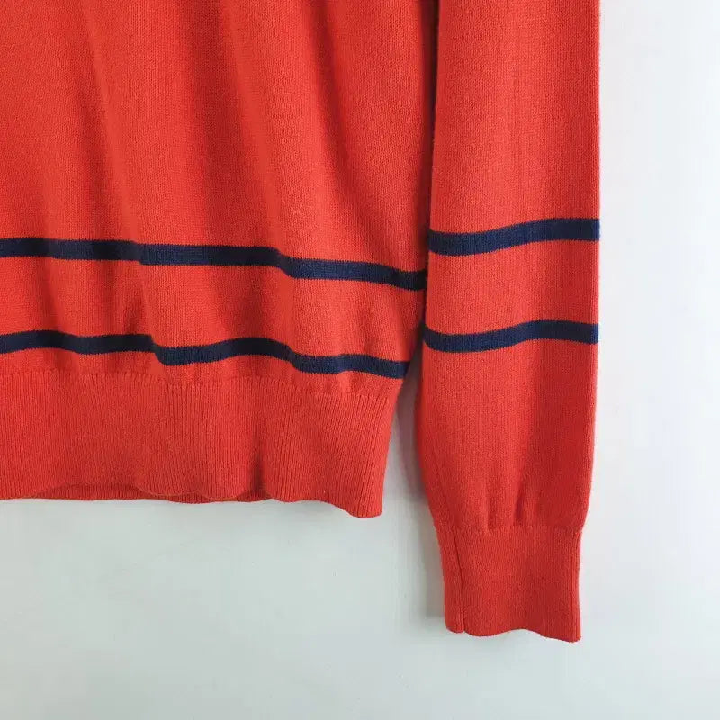 [BUNJANG] Tommy Hilfiger Unisex XS Red Striped Knit Sweater / 타미힐피거 공용XS 레드 줄무늬 니트 M5744