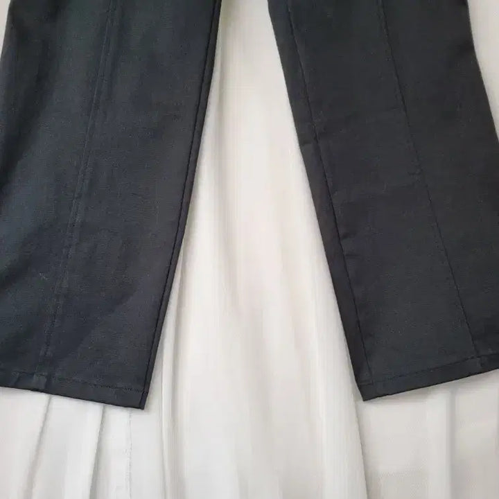 [BUNJANG] Black Zipper Pointed Spandex Pants / 블랙 지퍼 포인트 스판 팬츠