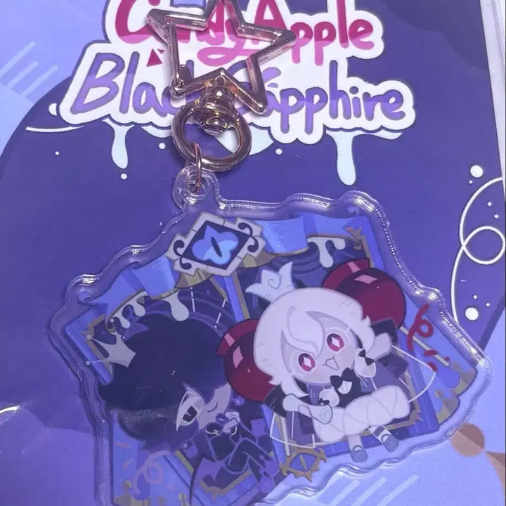 [BUNJANG] Cookie Run Kingdom Black Sugar Cookie Acrylic Keyring / 쿠킹덤 캔디애플 블랙사파이어 비공굿 아크릴키링
