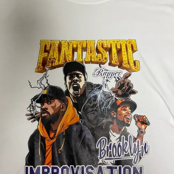[BUNJANG] Fantastic Rapper Brooklyn Printed T-shirt (L) / 판타스틱 래퍼 브루클린 프린팅 반팔티 L 새상품 판매합니다.