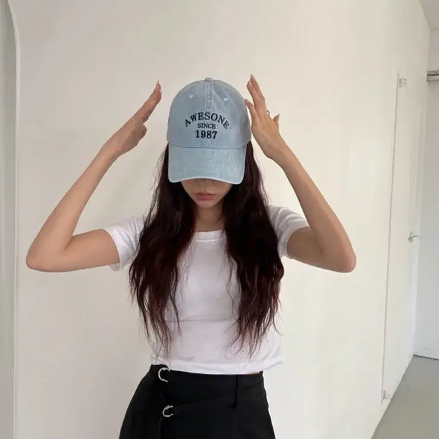 [BUNJANG] Awesome Denim Ball Cap Hat / Awesome 데님 볼캡 모자