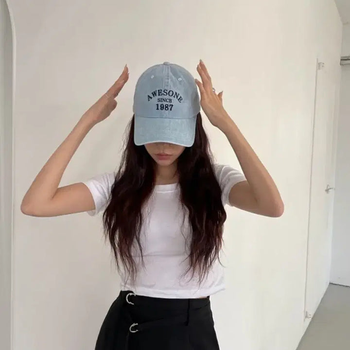 [BUNJANG] Awesome Denim Ball Cap Hat / Awesome 데님 볼캡 모자
