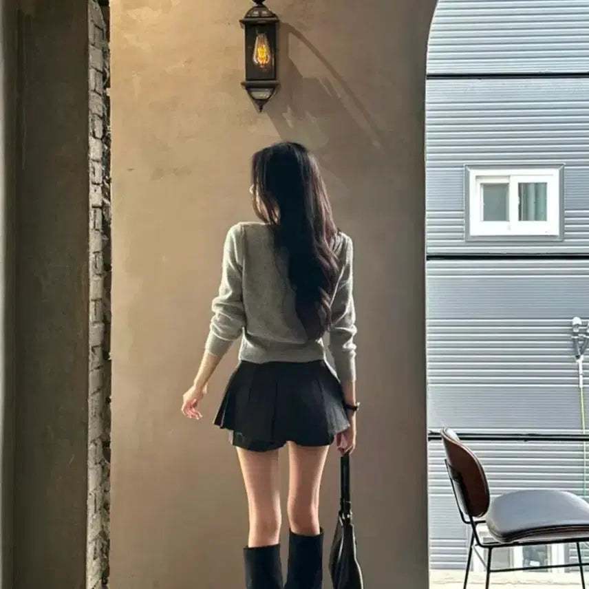 [BUNJANG] Amantejery Skirt Pants - Charcoal / 에이블리 아망뜨제리 치마바지 먹색