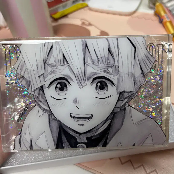 [BUNJANG] Demon Slayer Zenitsu Acrylic Display / 귀멸의칼날 젠이츠 아크릴수정 제품 진열품 증정품 있음