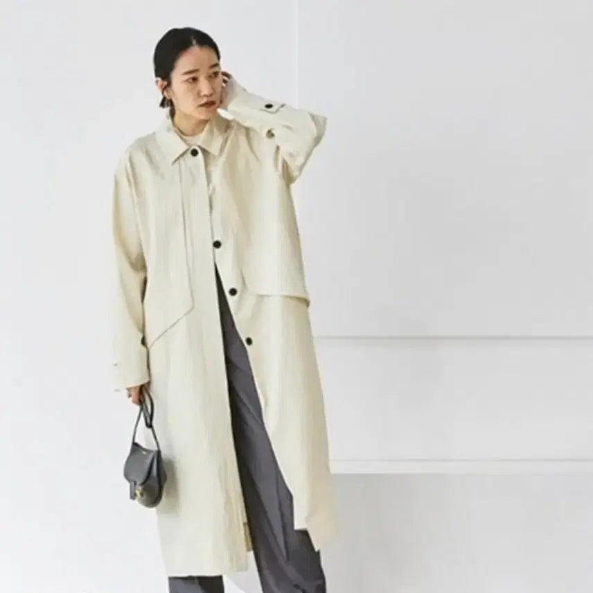 [BUNJANG] Todayful Ivory Long Trench Coat / todayful 투데이풀 아이보리 롱 트렌치 코트 여성용 롱코트