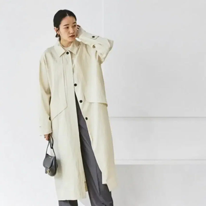 [BUNJANG] Todayful Ivory Long Trench Coat / todayful 투데이풀 아이보리 롱 트렌치 코트 여성용 롱코트