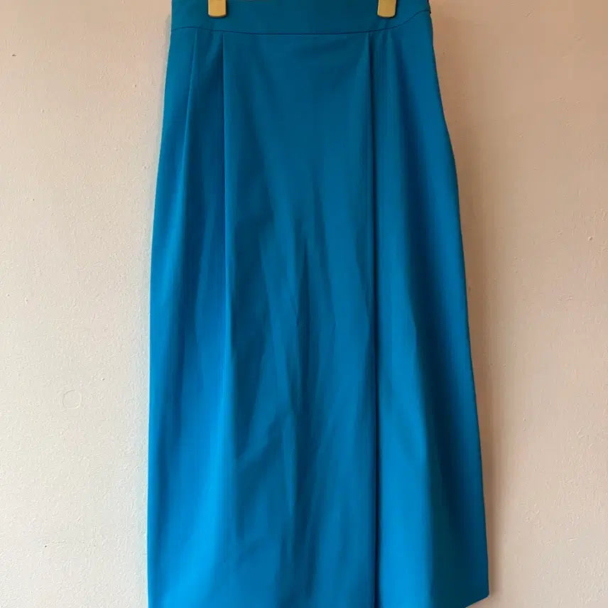 [BUNJANG] KUHO Turquoise Blue Pintuck Skirt Pants / 구호 KUHO 여성 터콰이즈블루 핀턱디자인 치마바지