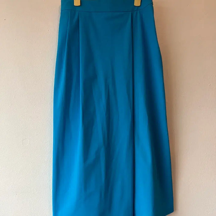 [BUNJANG] KUHO Turquoise Blue Pintuck Skirt Pants / 구호 KUHO 여성 터콰이즈블루 핀턱디자인 치마바지