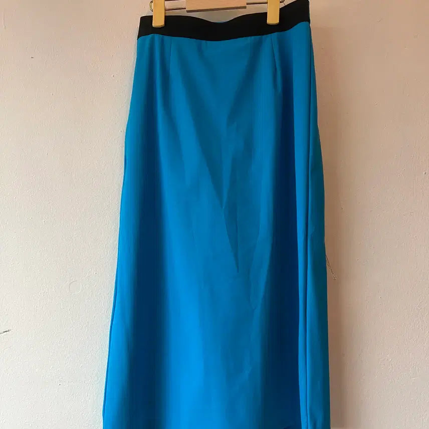 [BUNJANG] KUHO Turquoise Blue Pintuck Skirt Pants / 구호 KUHO 여성 터콰이즈블루 핀턱디자인 치마바지