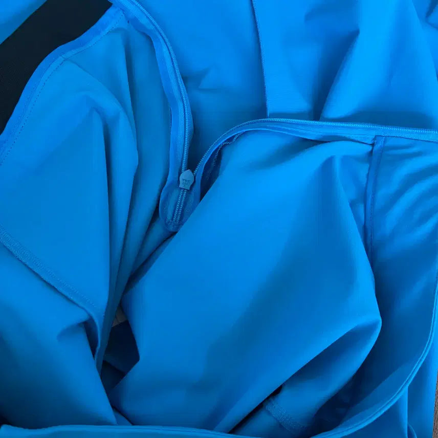[BUNJANG] KUHO Turquoise Blue Pintuck Skirt Pants / 구호 KUHO 여성 터콰이즈블루 핀턱디자인 치마바지