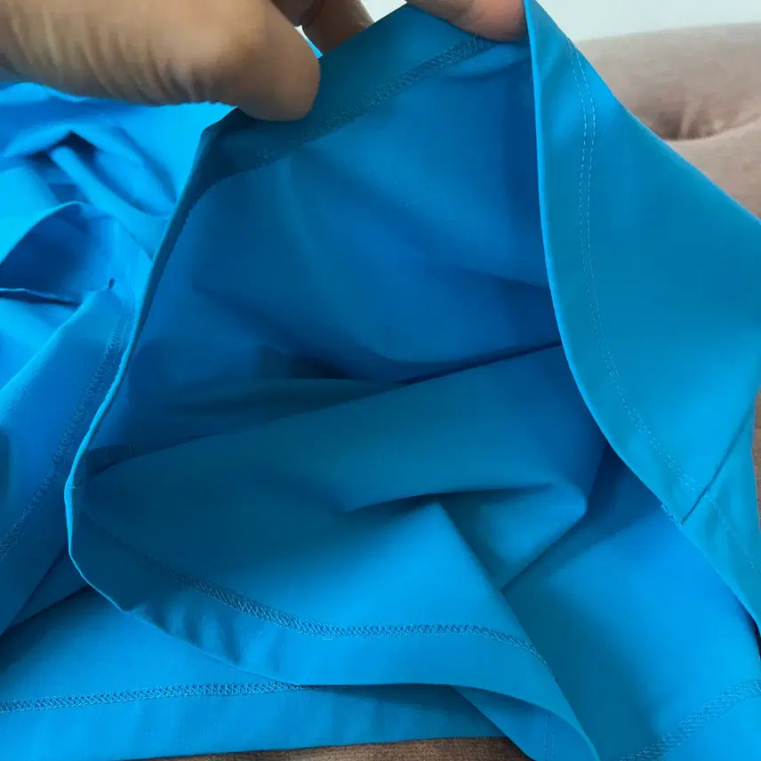 [BUNJANG] KUHO Turquoise Blue Pintuck Skirt Pants / 구호 KUHO 여성 터콰이즈블루 핀턱디자인 치마바지