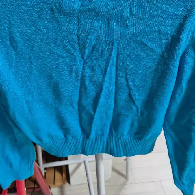 [BUNJANG] Maru Blue Round Neck Crop Cardigan / 마루 블루 라운드넥 크롭 가디건