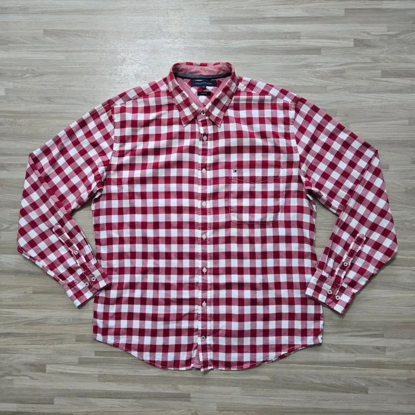 [BUNJANG] Tommy Hilfiger Red Check Shirt / 105) 타미힐피거 레드 체크 셔츠 남방