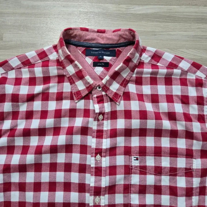 [BUNJANG] Tommy Hilfiger Red Check Shirt / 105) 타미힐피거 레드 체크 셔츠 남방