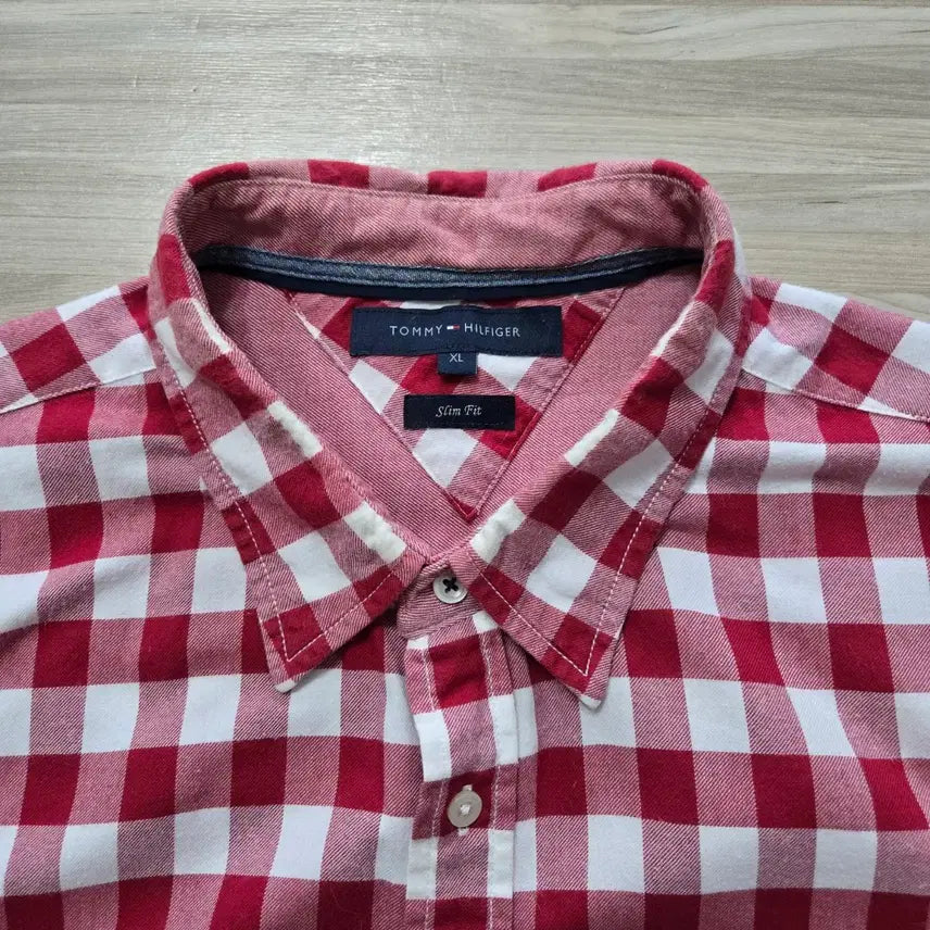 [BUNJANG] Tommy Hilfiger Red Check Shirt / 105) 타미힐피거 레드 체크 셔츠 남방