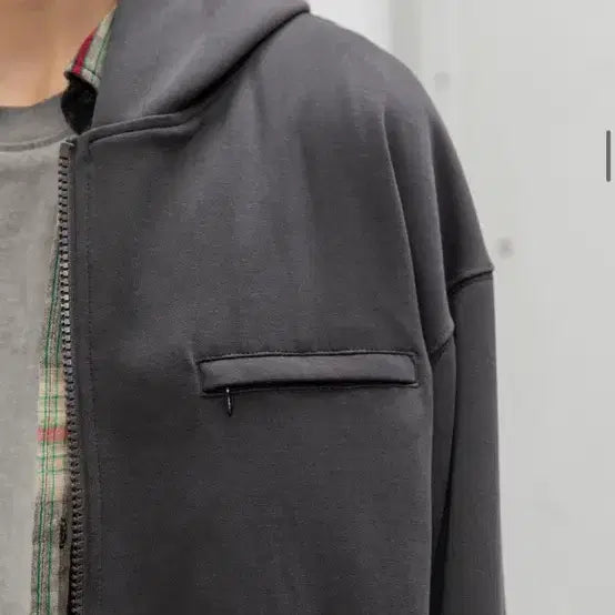 [BUNJANG] Begin 202 Oversized Hoodie Zip-up Charcoal L~XL / [새상품] 비긴202 오버사이즈 후디 집업 3 차콜 포켓 후드 L~XL