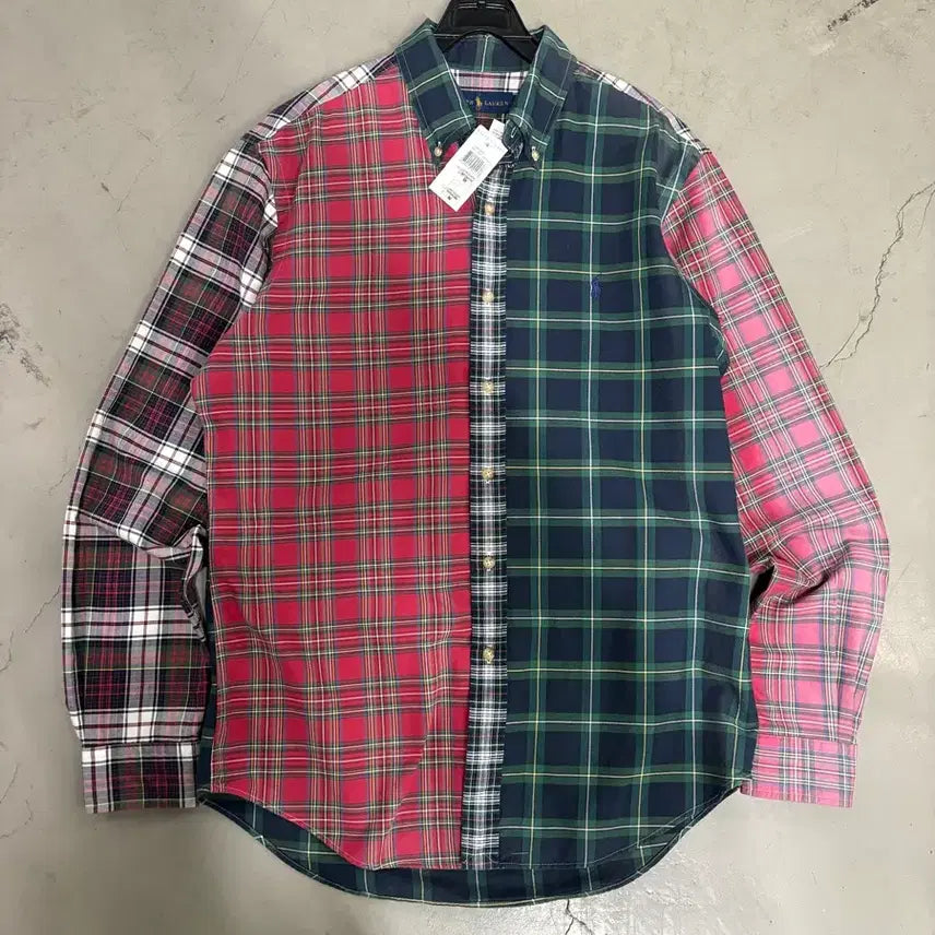 [SOLD OUT] 만원샵 데드스탁 폴로 신형 포니 체크 셔츠 M 택가격 112000원