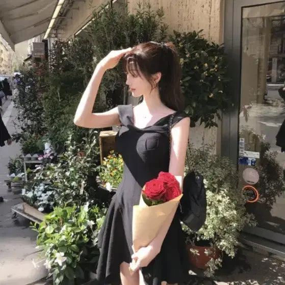 [BUNJANG] La Belle Blanc Elize Black Dress M / 라벨르블랑 엘리즈 블랙 원피스 M 판매 / L로 교신