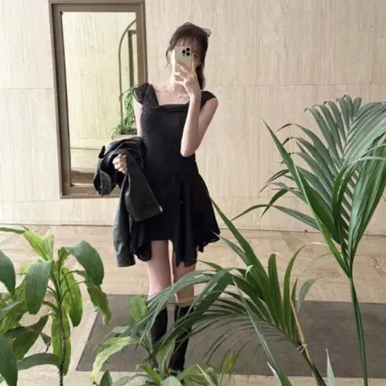 [BUNJANG] La Belle Blanc Elize Black Dress M / 라벨르블랑 엘리즈 블랙 원피스 M 판매 / L로 교신
