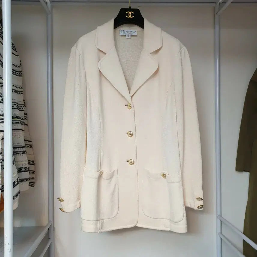 [BUNJANG] St. John Santana Knit Jacket / 명품 ST.JOHN 센존 컬렉션 럭셔리 골드버튼장식 클래식 자켓 올드머니