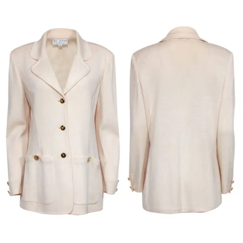 [BUNJANG] St. John Santana Knit Jacket / 명품 ST.JOHN 센존 컬렉션 럭셔리 골드버튼장식 클래식 자켓 올드머니