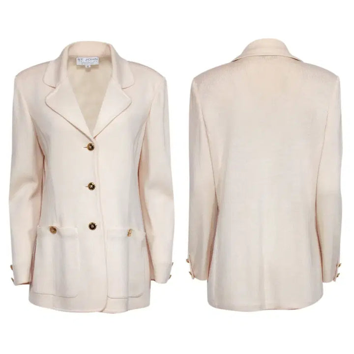 [BUNJANG] St. John Santana Knit Jacket / 명품 ST.JOHN 센존 컬렉션 럭셔리 골드버튼장식 클래식 자켓 올드머니