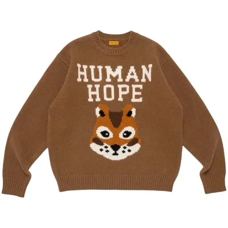 [BUNJANG] Human Made J-Hope Knit Brown M Size / 휴먼메이드 휴먼호프 bts 제이홉 니트 브라운 m사이즈
