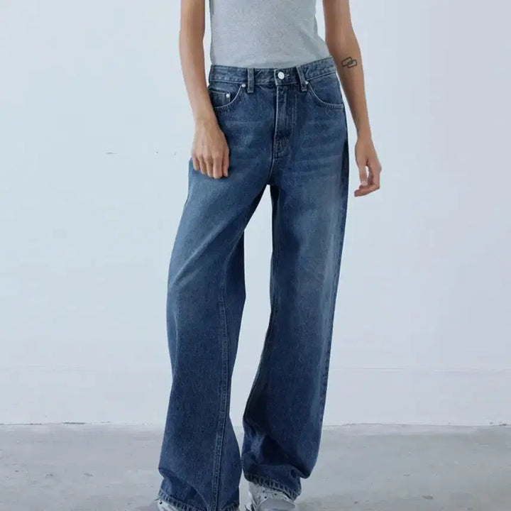 [BUNJANG] Bluebrick Mid-Rise Wide Denim Jeans / 블루브릭 미드라이즈 와이드 데님