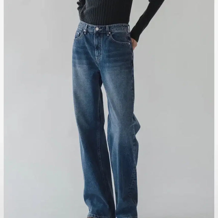[BUNJANG] Bluebrick Mid-Rise Wide Denim Jeans / 블루브릭 미드라이즈 와이드 데님