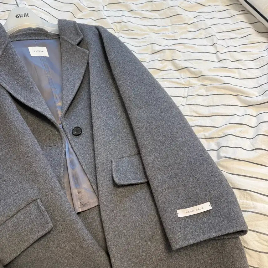 [BUNJANG] Pureda Handmade Half Coat Wool 70% / 퓨어다 핸드메이드 하프코트 울 70% 거의 새상품