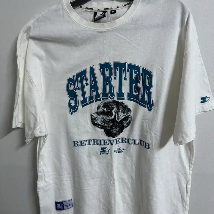 [BUNJANG] Starter Retriever Club White T-shirt / 스타터 리트리버클럽 반팔 티셔츠 화이트