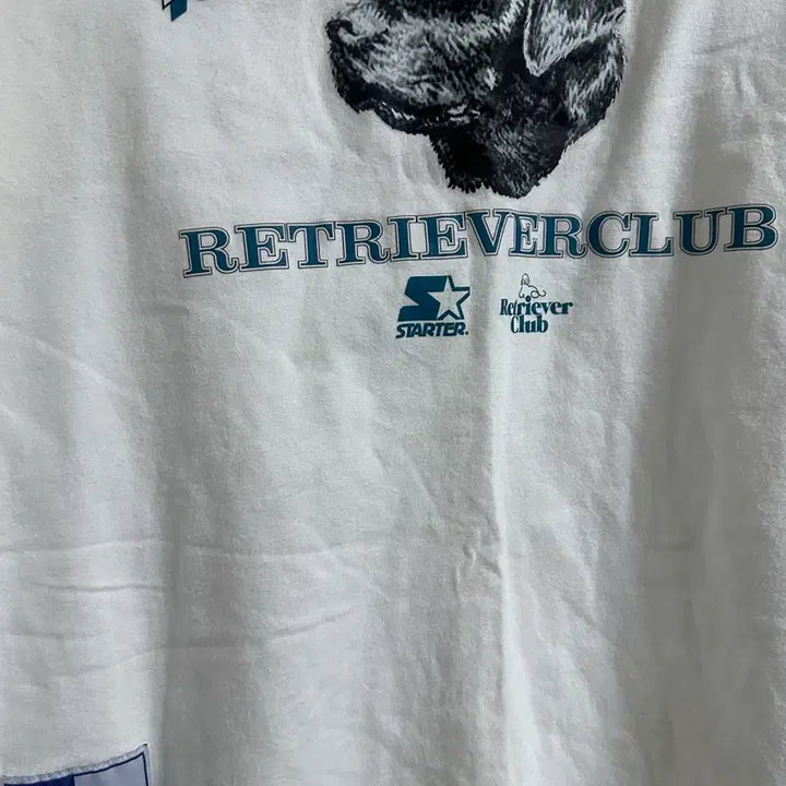 [BUNJANG] Starter Retriever Club White T-shirt / 스타터 리트리버클럽 반팔 티셔츠 화이트