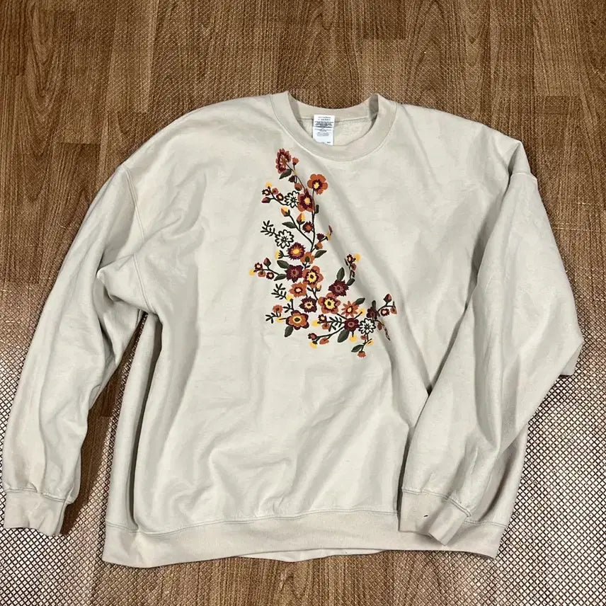 [BUNJANG] Oriental Style Beige Sweatshirt 3XL / 오리엔탈 느낌 3XL 베이지 맨투맨