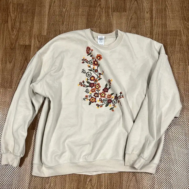 [BUNJANG] Oriental Style Beige Sweatshirt 3XL / 오리엔탈 느낌 3XL 베이지 맨투맨