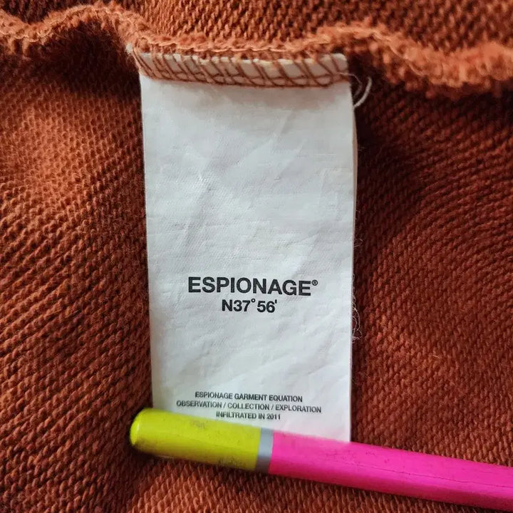 [BUNJANG] Espionage Emblem Embroidered Heavyweight Hoodie Terracotta / [L] 에스피오나지 앰블럼 자수 헤비웨이트 후드티 테라코타 3.9