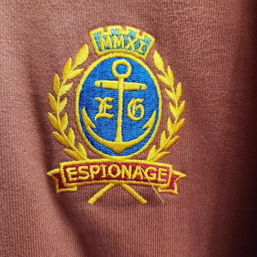 [BUNJANG] Espionage Emblem Embroidered Heavyweight Hoodie Terracotta / [L] 에스피오나지 앰블럼 자수 헤비웨이트 후드티 테라코타 3.9