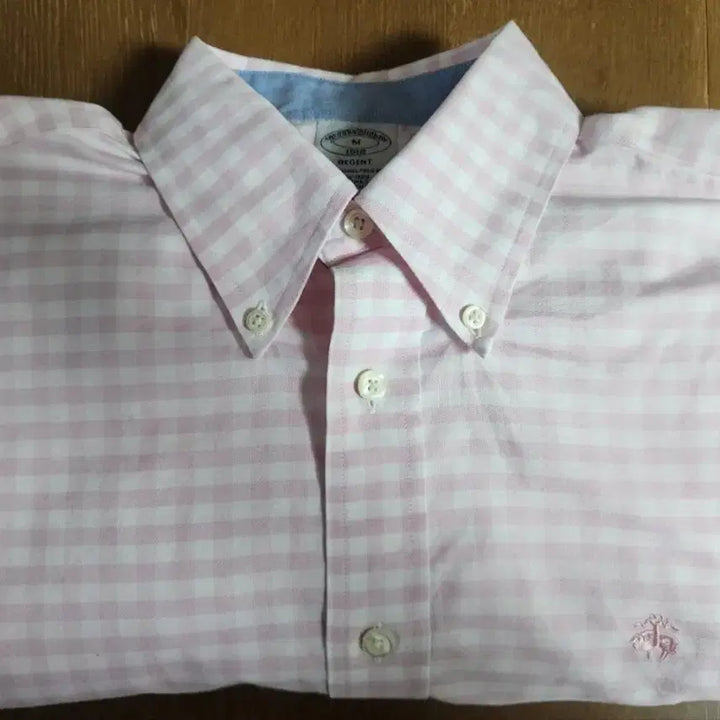 [BUNJANG] Brooks Brothers Pink Gingham Non-Iron Regent Fit Oxford Shirt (M) / 브룩스브라더스 핑크 깅엄 논아이론 리젠트핏 옥스포드셔츠(M)