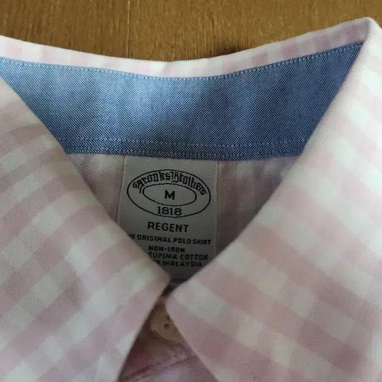 [BUNJANG] Brooks Brothers Pink Gingham Non-Iron Regent Fit Oxford Shirt (M) / 브룩스브라더스 핑크 깅엄 논아이론 리젠트핏 옥스포드셔츠(M)