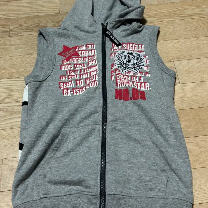 [BUNJANG] Punk Skull Hoodie Vest / 펑크 해골 후드 조끼 집업