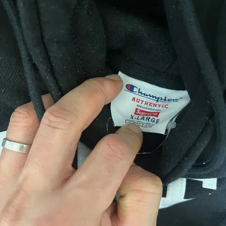 [BUNJANG] Supreme Champion Arch Logo Black Hoodie / 슈프림 챔피온 아치로고 블랙 후드
