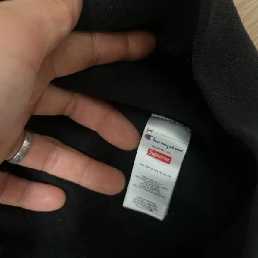 [BUNJANG] Supreme Champion Arch Logo Black Hoodie / 슈프림 챔피온 아치로고 블랙 후드