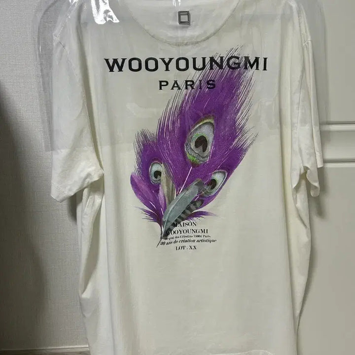 [BUNJANG] Wooyoungmi Feather Short Sleeve T-Shirt White / 우영미 깃털 반팔 화이트 50