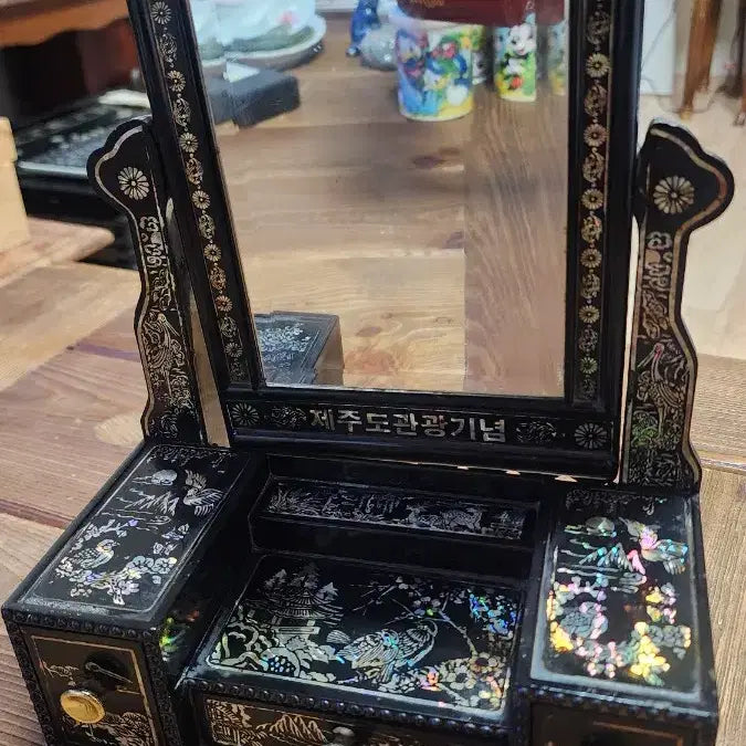 [BUNJANG] Jeju Island Vintage Souvenir Mirror &amp; Accessory Box (1970s-1980s) / 근대사70~80년대 제주도관광상품
