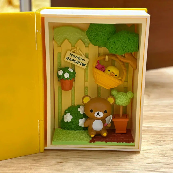[BUNJANG] Rilakkuma Happy Little Book Hakorium Rement Figure / 리락쿠마 해피 리틀북 하코리움 리멘트 피규어 식완 가드닝 정원