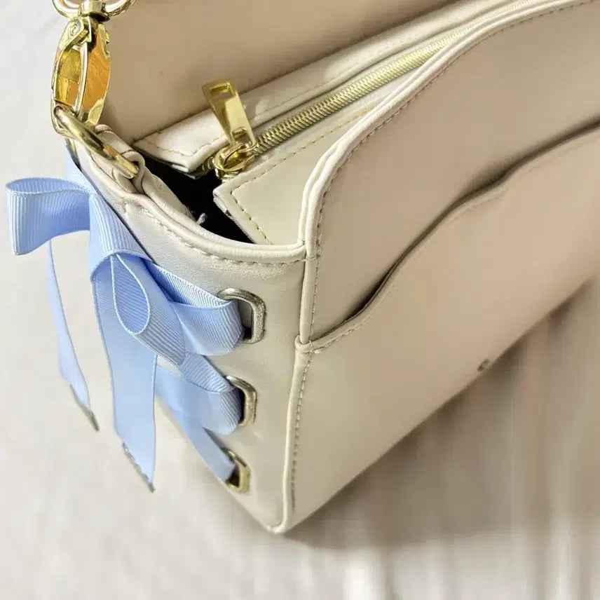 [BUNJANG] Yumetenbo Ribbon Accent Ivory Crossbody Bag / 일브) 유메텐보 리본 포인트 아이보리 크로스백