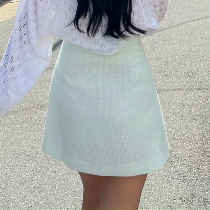 [BUNJANG] MIXXO Tweed Pleated Skirt / 미쏘 트위드 플리츠 스커트 치마