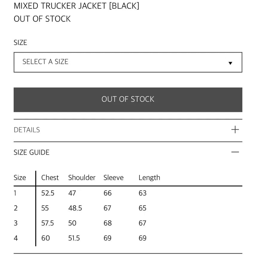 [BUNJANG] Sansan Gear Mixed Trucker Jacket / (1) 산산기어 믹스드 트러커 자켓