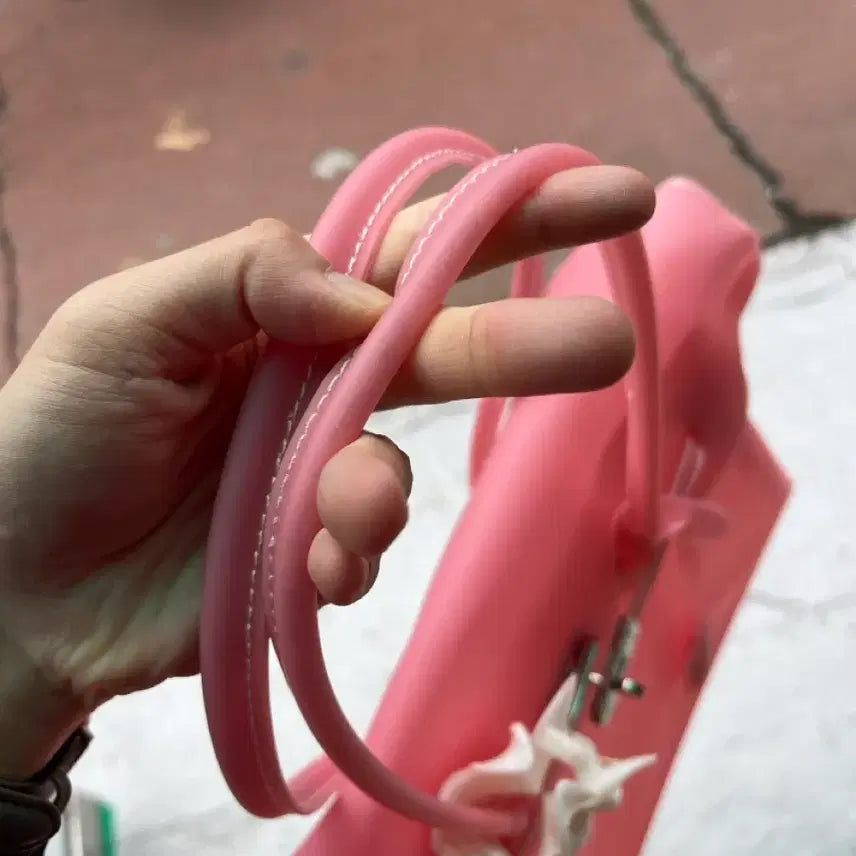 [BUNJANG] Jelly Birkin Pink L PVC Tote Bag / 젤리버킨 진핑크 L